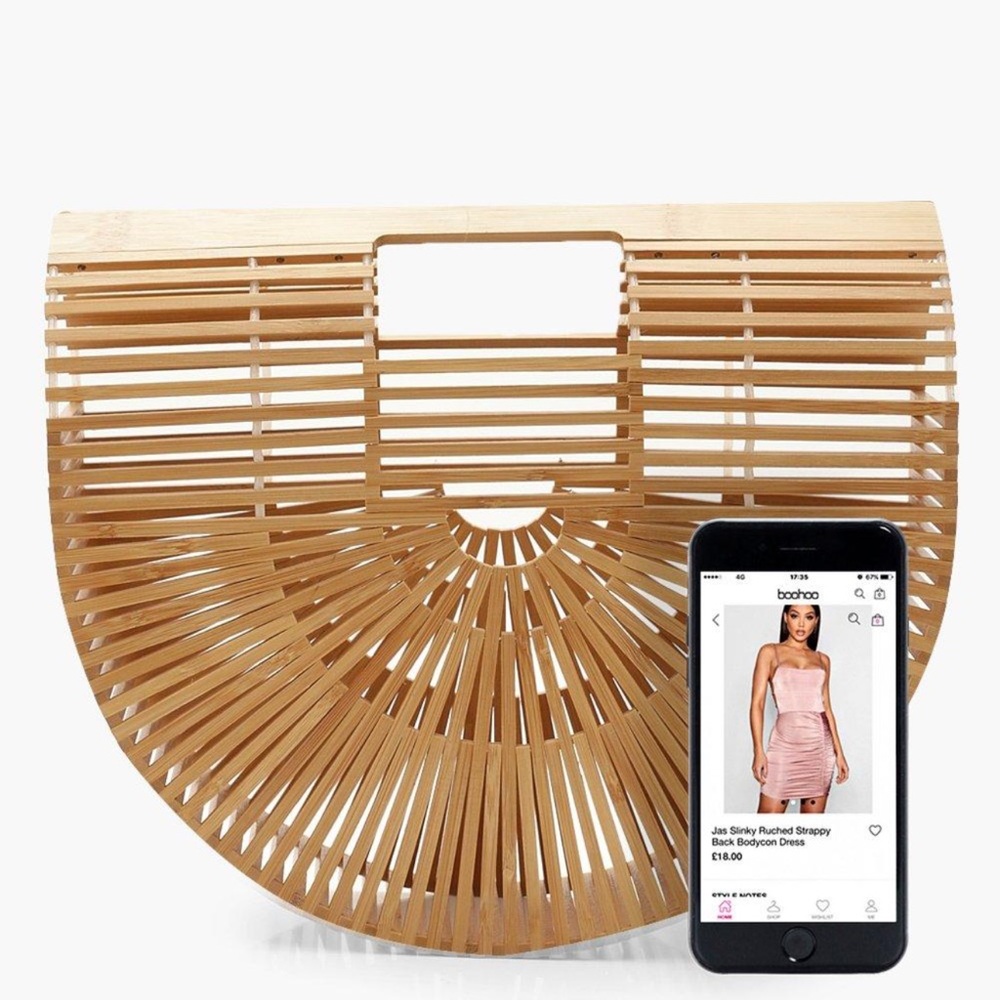 WOODEN STRUCTURED GRAB BAG - SMALL